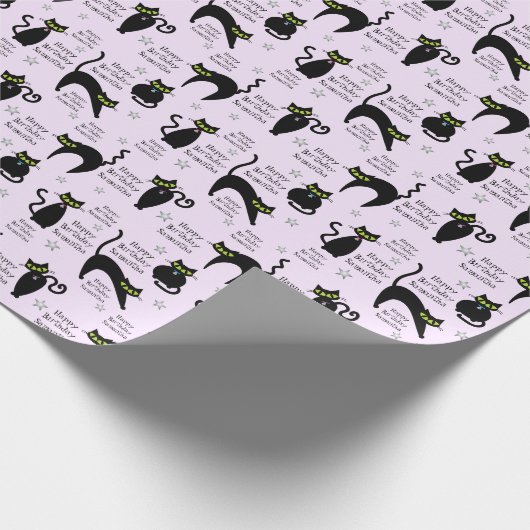 Mod Black Cat - Gepersonaliseerd Cadeaupapier (Hoek)