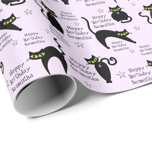 Mod Black Cat - Gepersonaliseerd Cadeaupapier (Rol Hoek)