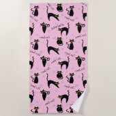 Mod Black Cats Custom Name and Phrase Strandlaken (Voorkant)