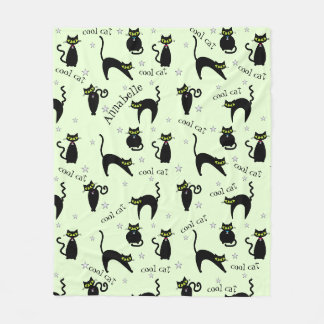 Mod Black Cats Fleece Deken