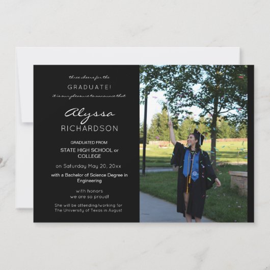 Mod Black Circle 4 Foto Afstuderen Aankondiging 1 (Achterkant)