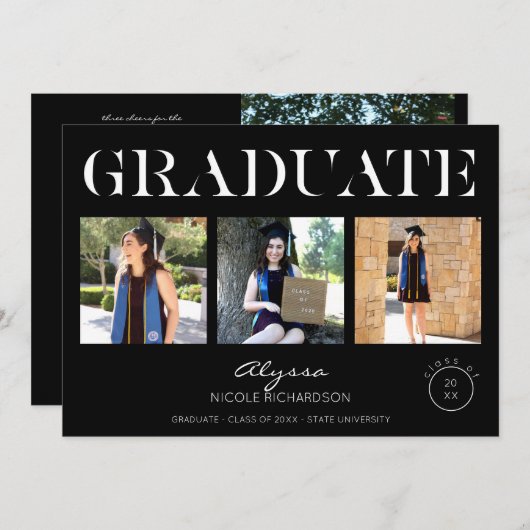 Mod Black Circle 4 Foto Afstuderen Aankondiging 1 (Voorkant / Achterkant)