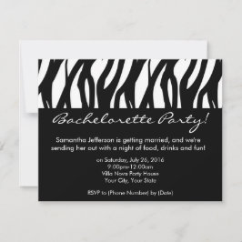 Mod Black en White Bachelorette Party uitnodiginge Kaart