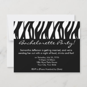 Mod Black en White Bachelorette Party uitnodiginge Kaart