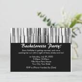 Mod Black en White Bachelorette Party uitnodiginge Kaart (Staand voorkant)