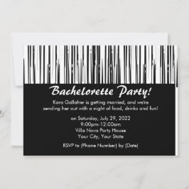 Mod Black en White Bachelorette Party uitnodiginge Kaart