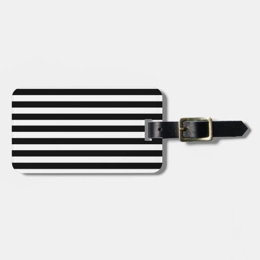 Mod Black en White Stripes Pattern Bagagelabel (Voorkant horizontaal)