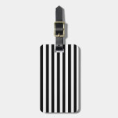 Mod Black en White Stripes Pattern Bagagelabel (Voorkant verticaal)