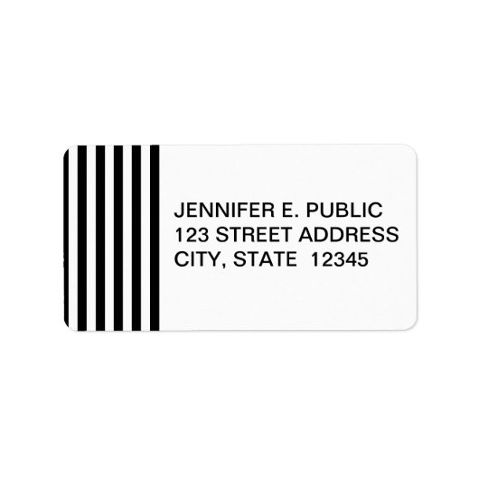 Mod Black en White Stripes Pattern Etiket (Voorkant)