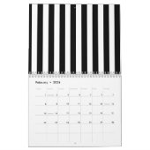Mod Black en White Stripes Pattern Kalender (Feb 2026)