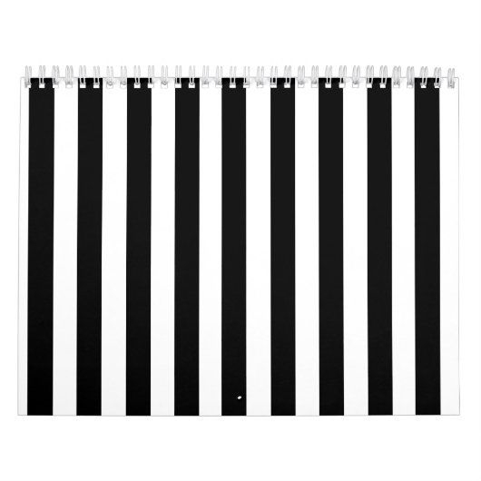 Mod Black en White Stripes Pattern Kalender (Hoes)