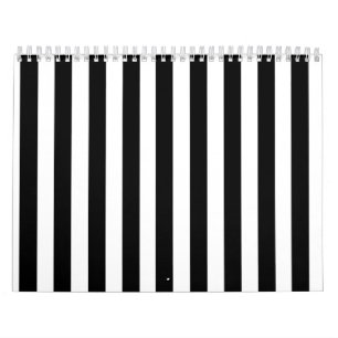 Mod Black en White Stripes Pattern Kalender