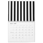 Mod Black en White Stripes Pattern Kalender (Mar 2027)
