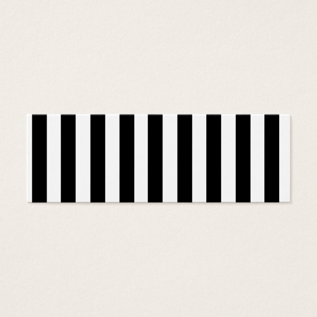 Mod Black en White Stripes Pattern Mini Visitekaartjes (Voorkant)