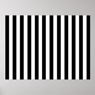 Mod Black en White Stripes Pattern Poster