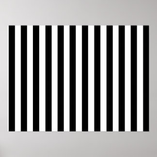 Mod Black en White Stripes Pattern Poster