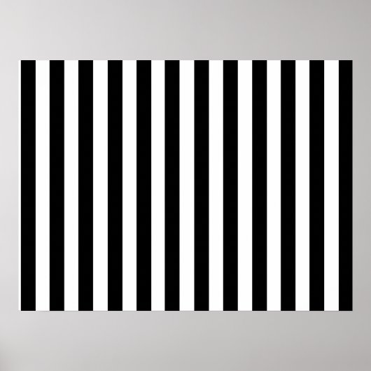 Mod Black en White Stripes Pattern Poster (Voorkant)