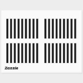 Mod Black en White Stripes Pattern Rechthoekige Sticker (Vel)