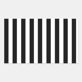 Mod Black en White Stripes Pattern Rechthoekige Sticker