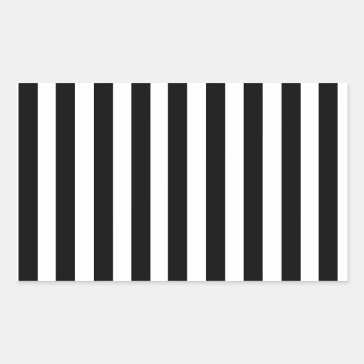 Mod Black en White Stripes Pattern Rechthoekige Sticker (Voorkant)