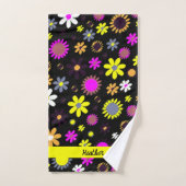 Mod Black Floral Bad Handdoek (Handdoek)