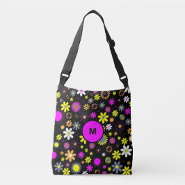 Mod Black Floral Crossbody Tas