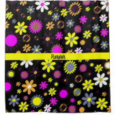 Mod Black Floral Douchegordijn (Voorkant)