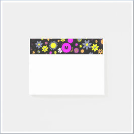 Mod Black Floral Post-it® Notes