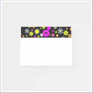 Mod Black Floral Post-it® Notes
