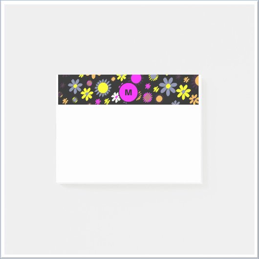 Mod Black Floral Post-it® Notes
