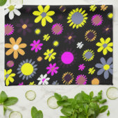 Mod Black Floral Theedoek (Gevouwen)