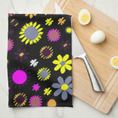 Mod Black Floral Theedoek (Quarter Fold)