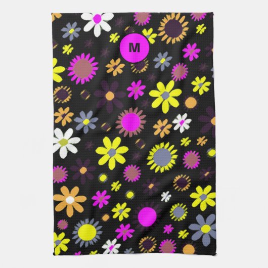 Mod Black Floral Theedoek (Verticaal)