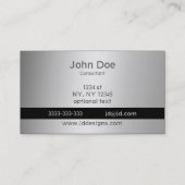 Mod Black Silver Classy Real estate business cards Visitekaartje (Achterkant)