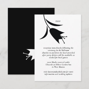 MOD BLACK TULP WEDDING INFORMATIEKAARTJE