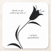 MOD BLACK TULP WEDDING KARTONNEN ONDERZETTERS (Voorkant)