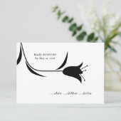 MOD BLACK TULP WEDDING RSVP KAARTJE (Staand voorkant)