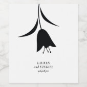 MOD BLACK TULP WEDDING WIJN ETIKET (Enkel label)