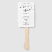 Mod Black White Minimalist Chic Wedding Program Handwaaier (Voorkant)