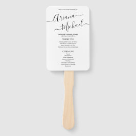 Mod Black White Minimalist Chic Wedding Program Handwaaier