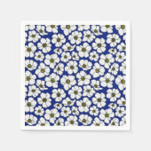 Mod Blauw En Wit Bloemendruk Servet (Voorkant)
