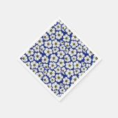 Mod Blauw En Wit Bloemendruk Servet (Hoek)