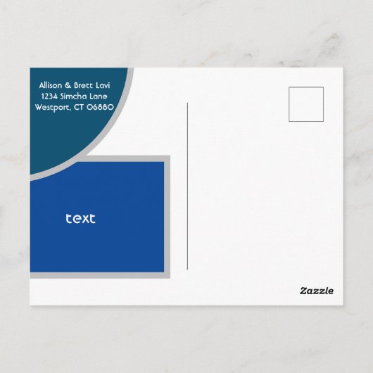 Mod Blauwe vormen Sla de datum Briefkaart II op (Achterkant)