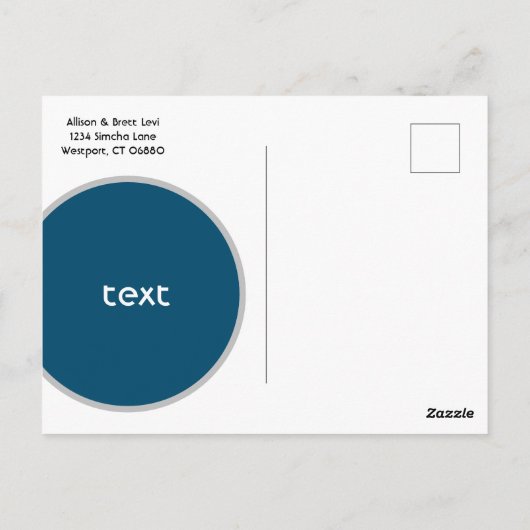 Mod Blauwe vormen Sparen het Briefkaart van de Dat (Achterkant)