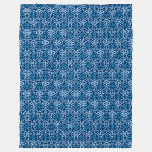 Mod Blizzard Blue Snowflake Fleece Blanket (Voorkant)