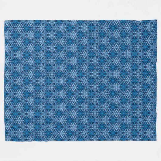 Mod Blizzard Blue Snowflake Fleece Blanket Deken (Voorkant (Horizontaal))