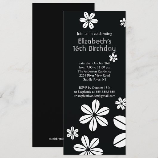 Mod. bloeit de Zoete Uitnodiging van Zestien (Voorkant / Achterkant)