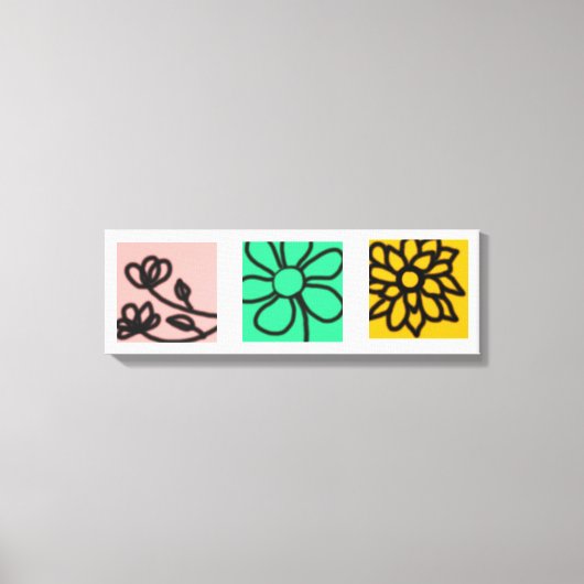 Mod bloem kunstset canvas afdruk (Voorkant)