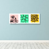Mod bloem kunstset canvas afdruk (Insitu (Houten vloer))
