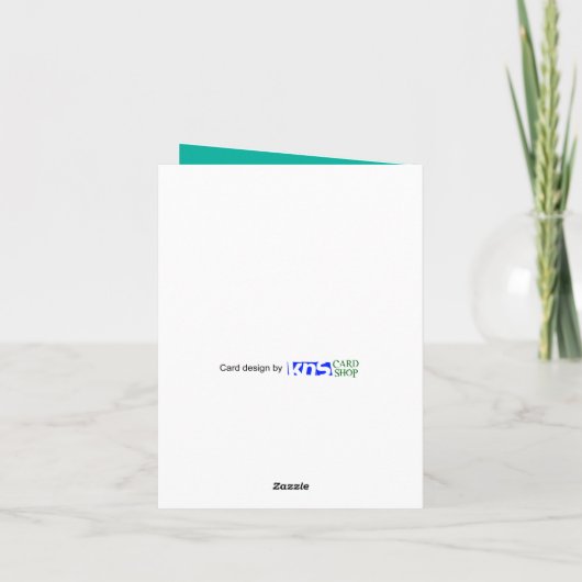 Mod Bloem tegel patroon Blauwgroen & geel, dagelij Kaart (Achterkant)